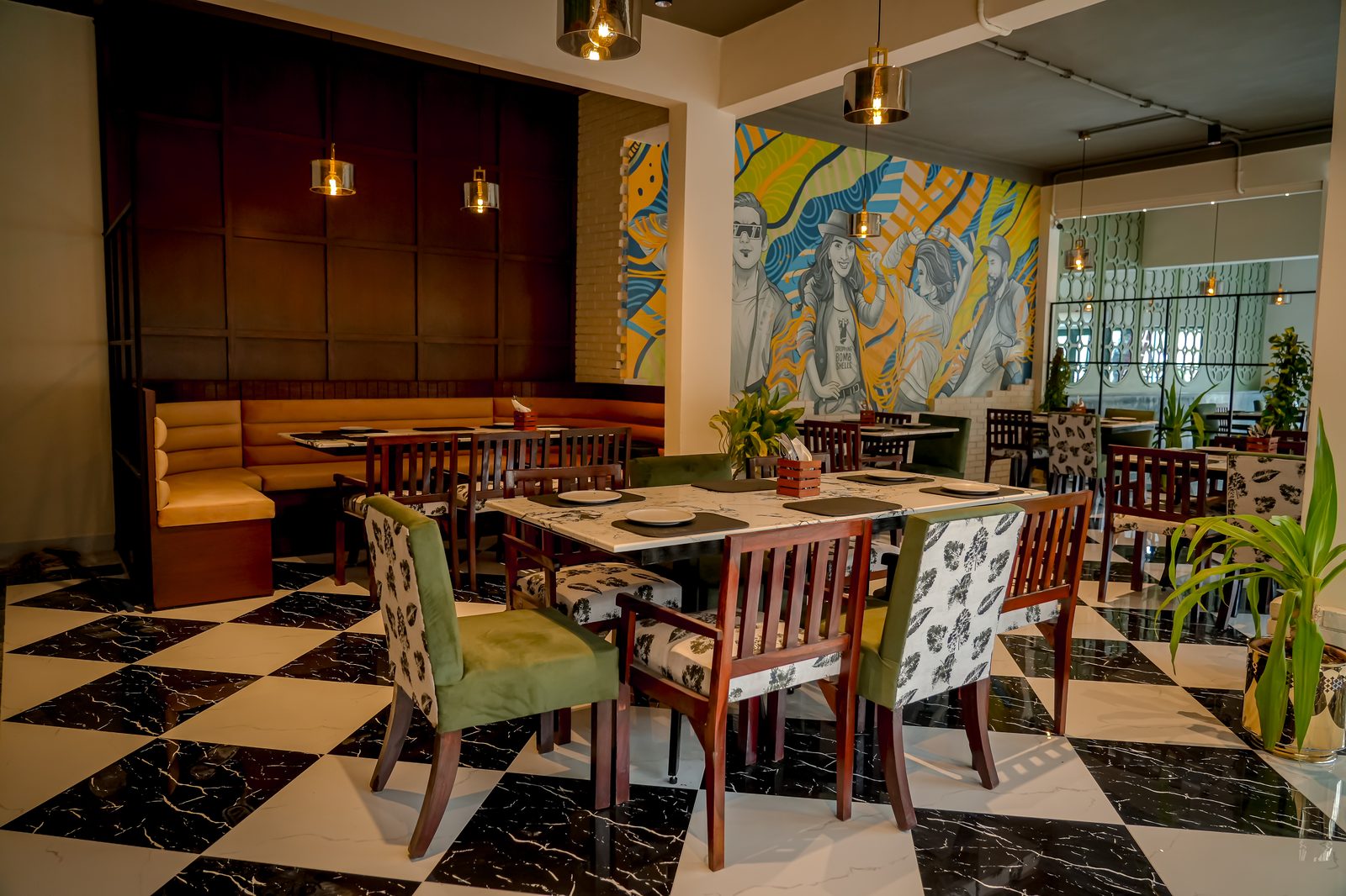 The dining room at Tipu Sultan Road, Karachi